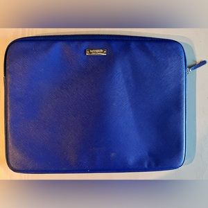 Kate Spade Royal Blue Leather Laptop Sleeve